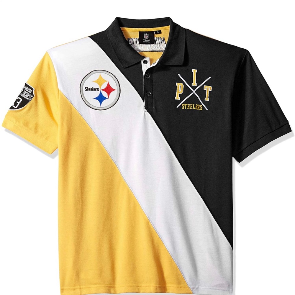 PITTSBURGH STEELERS Mens NFL Polo Diagonal Stripe